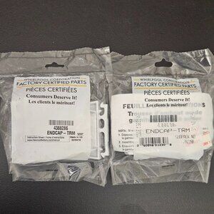 Whirlpool Refrigerator Shelf Retainer Bar Support End Cap-Trim #4388286  (2 Pkg)